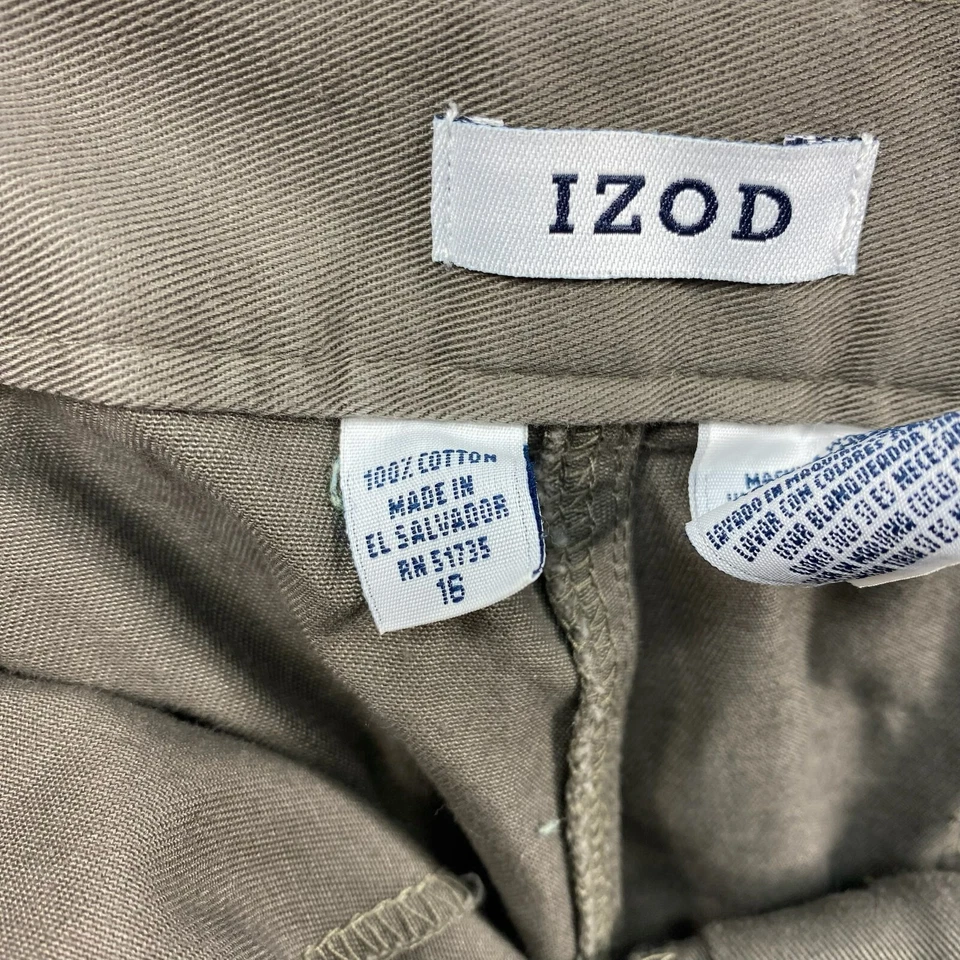 Шорты женские Izod Chino размер 16 коричневые хлопковые с 4 карманами повседневные с клапанами карманами - Изображение 3 из 4