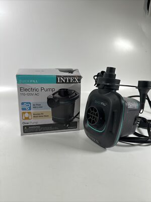 Intex 66639E 120V Quick Fill AC Electric Air Pump with 3 Interconnected Nozzles