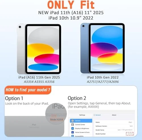 AVAWO CASE FOR NEW IPAD A16 11TH GENERATION 11" 2025 IPAD 10" 2022 - PURPLE/TEAL - Image 2 of 4