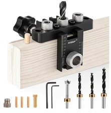 3 in 1 Dowel Jig Drill Kit,Self Centering Doweling Jig,Adjustable Drilling Width