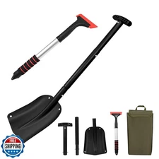 Snow Shovel and Ice Scraper Set – 32in Collapsible Snow Shovel wi