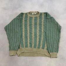 Vintage Knitted Jumper Abstract Patterned Grandad Knit Sweater Men's M