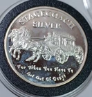 Old West Stagecoach 1oz .999 Fine Silver Round, Breaks into 4 Bullion Pieces