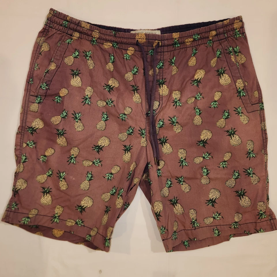 Island Republic Men's Shorts  Pineapples 100% Cotton Drawstring Sz 36 - Image 2 of 4