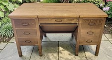 1950s Oak Desk with hidden storage