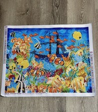 Diamond Painting Finished Completed 3D Wall Art Large 19x23 Underwater Paradise