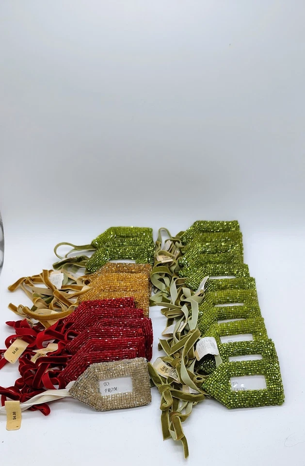 Adornos de marco de cuentas vintage etiquetas para regalos suministros marco de cuentas de Navidad 1 Foto 2 de 4