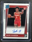 JALEN JOHNSON 2021-22 PANINI DONRUSS OPTIC #181 RATED ROOKIE ON-CARD AUTO RC