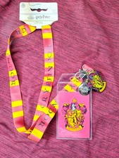 Harry Potter Gryffindor Lanyard with ID Badge Holder  Crest Charm - New
