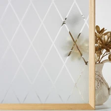 Lattice Frosted Window Film Window Privacy Film Static Cling Window Vinyl Opa...