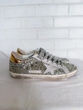 Golden Goose Super-Star Women’s Sneakers Size 41 – Silver Glitter & Suede Star 