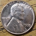 1955 Lincoln Wheat One Cent 1c Coin Red BU #AB909