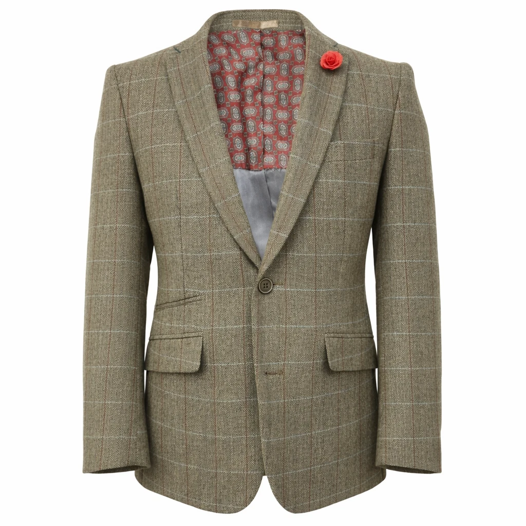 Fawn Check Herringbone Jacket Tweed Blazer Wool Horse Races Racing Shooting Mens
Opens in a new wind