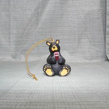 Jeff Fleming Bearfoots Ornament Black Bear texting on Cell Phone L K