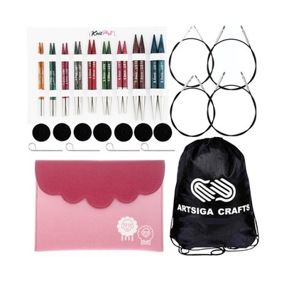 KnitPro Dreamz Deluxe 4-Inch Interchangeable Circular Knitting Needle Set | U...