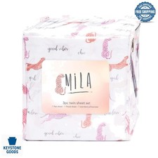 Kids Twin Bed Sheets Set - Animal Print Microfiber, 3-Piece