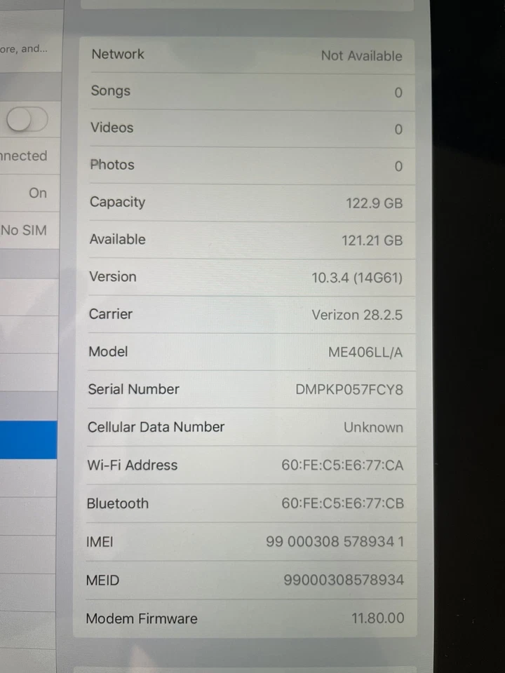 ipad 4th gen 128gb Wi-Fi & 4G A1460 - Image 3 of 4