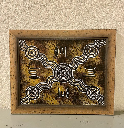 Original Australian Aboriginal Dot Painting by Artist Wade (Krowella) Williams