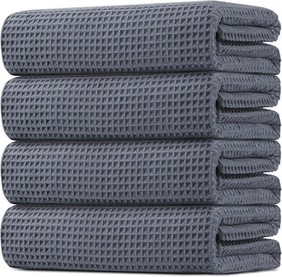 Waffle Bath Towels Set 4 Pack, Premium Microfiber Bathroom Towels, Ultra Soft, L