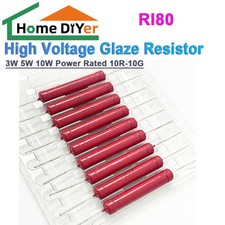 RI80 3W 5W 10W Power Rated 10R-10G Ohm High Voltage Glaze Resistor New