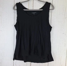 LOFT Size Large Womens Black Sleeveless Cotton Tank Top