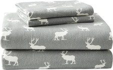 Flannel Sheets King Size Anti-Pilling Wrinkle Resistant Cotton Touchably Soft