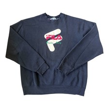 Vintage 90s FILA Biella Italy Crewneck Sweatshirt Men's XL Grunge Distressed Y2K