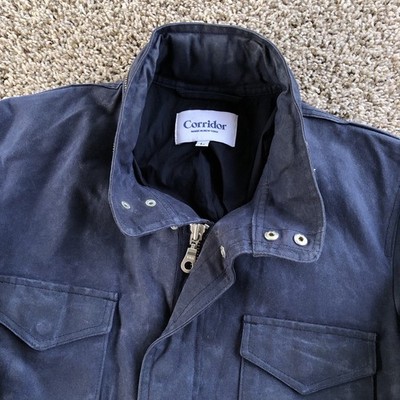 Corridor NYC Waxed Cotton M65 Jacket Mens Large Blue TexWax Canvas