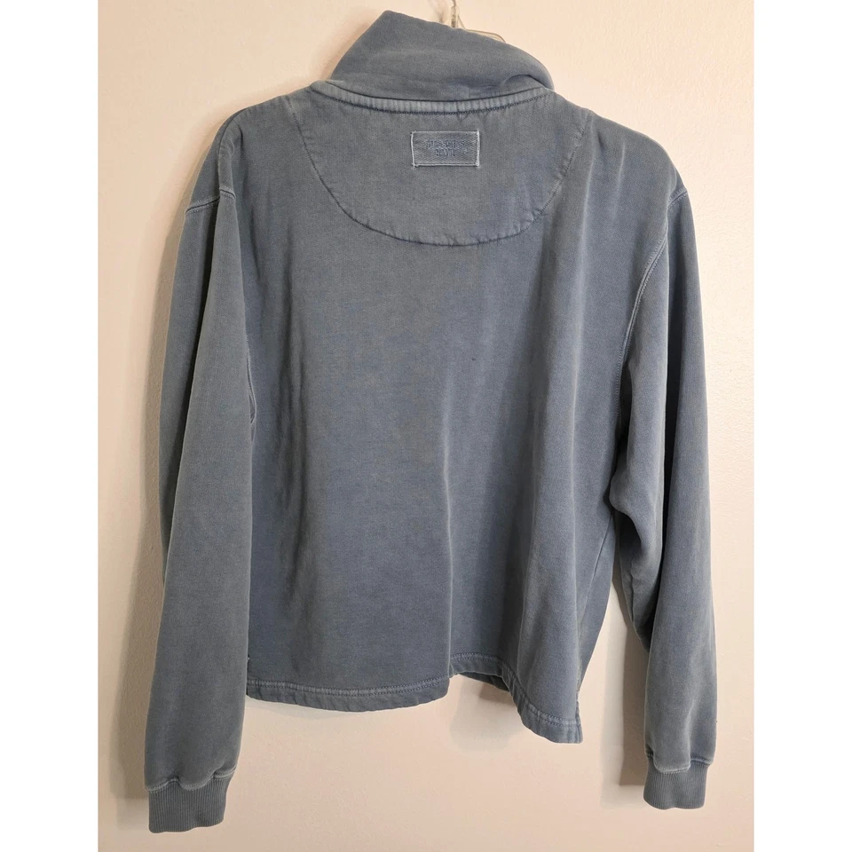 Suéter de vela Pusser's zíper completo azul cinza masculino tamanho P - Imagem 3 de 4