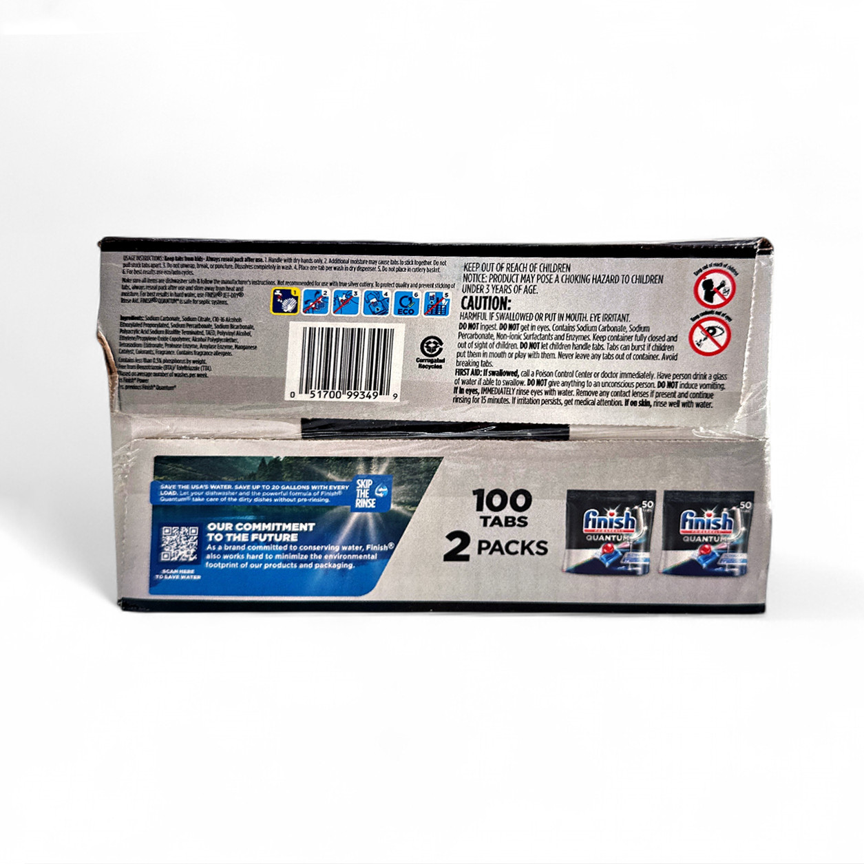 Finish Powerball Quantum Advanced Cleaning Automatic Dishwasher Detergent Tabs