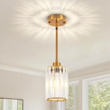 Gold Pendant Lights Kitchen Island, Modern Crystal Pendant Light Fixtures, Ki...