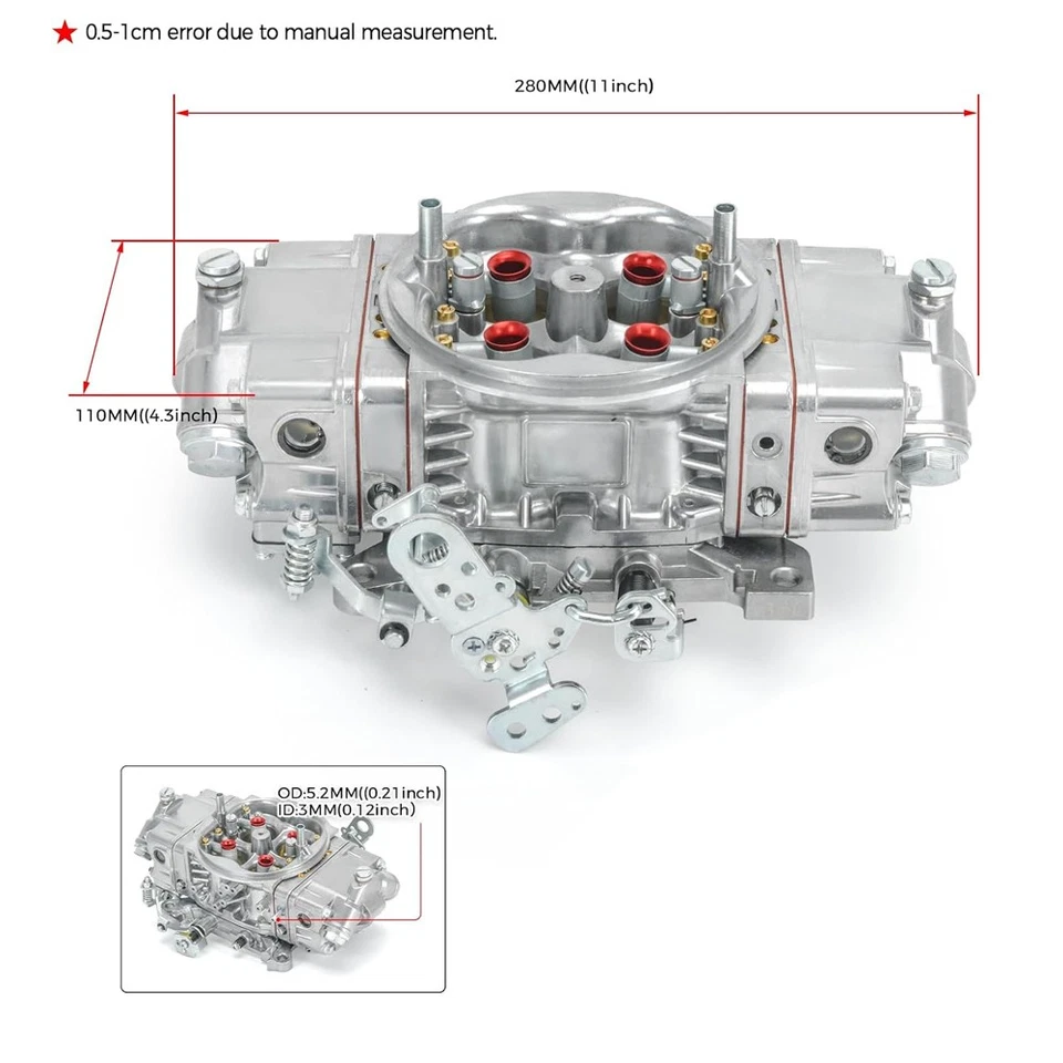 4 Barrel BR-67201 850CFM Carburetor Double Pumper Mechanical Performance Race - Image 2 of 4