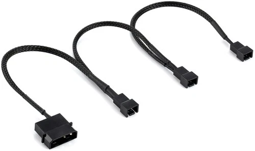 Poppstar Lüfter Verteilerkabel 12V 20-20-20cm Molex Stecker auf 3x 2-Pin Stecker