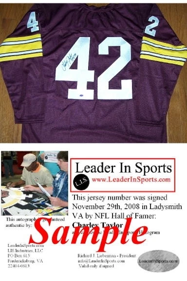 CHARLEY TAYLOR signed throwback  jersey  REDSKINS "Hall of Fame 84" Inscription" — 第 2/2 张图片
