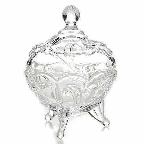 Studio Silversmiths Liliana Collection Fine Crystal Covered Canister Candy Dish...
