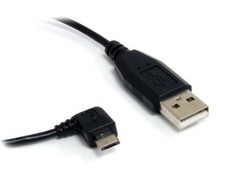 1ft 90  Right Angle Micro USB Male To USB 2.0 A Male Data Sync Charge Cable Cord