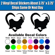 2 Shih Tzu Lover Vinyl Decals – Dog Lover Stickers for Cars, Laptops, and More