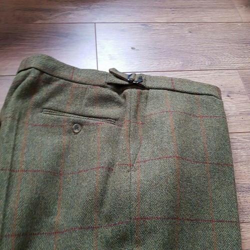 PANTALONE TWEED SPINA DI PESCE FINESTRA QUADRI VERDE MAI INDOSSATO TAGLIA 38" W 32"L NOS - Foto 5 di 10