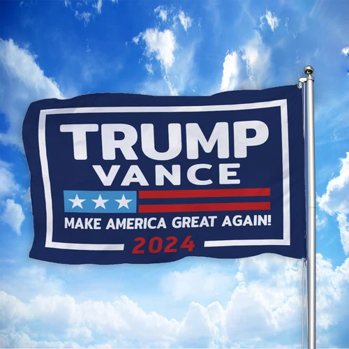 Trump Vance 2024 Double-sided House Flag, Trump President Make America Great Again Flag