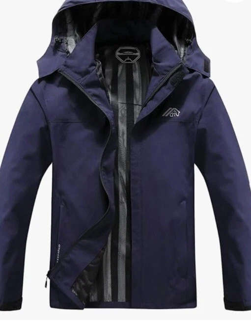 OTU Men’s Size XL Navy Hooded Lightweight Lined Full Zip Softshell Jacket