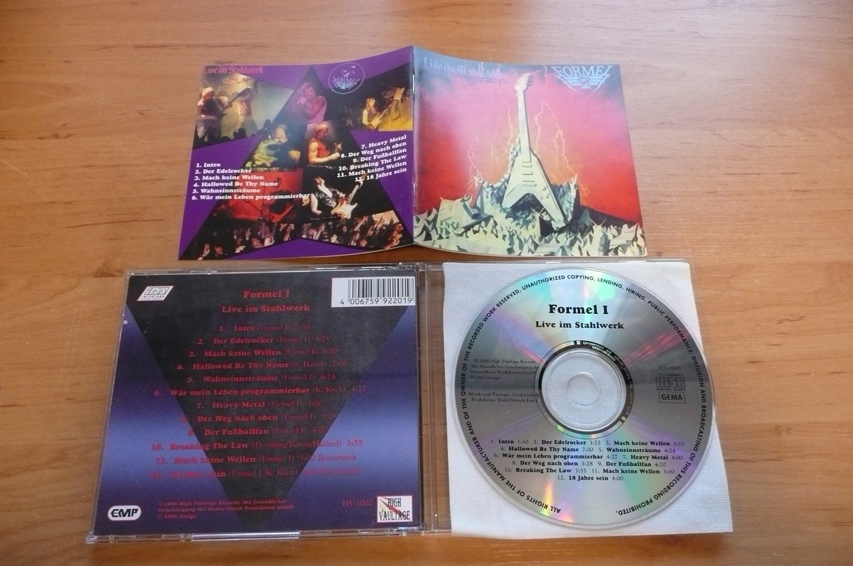 CD FORMEL 1 - LIVE IM STAHLWERK / HIGH VAULTAGE RECORDS 1996/RARE