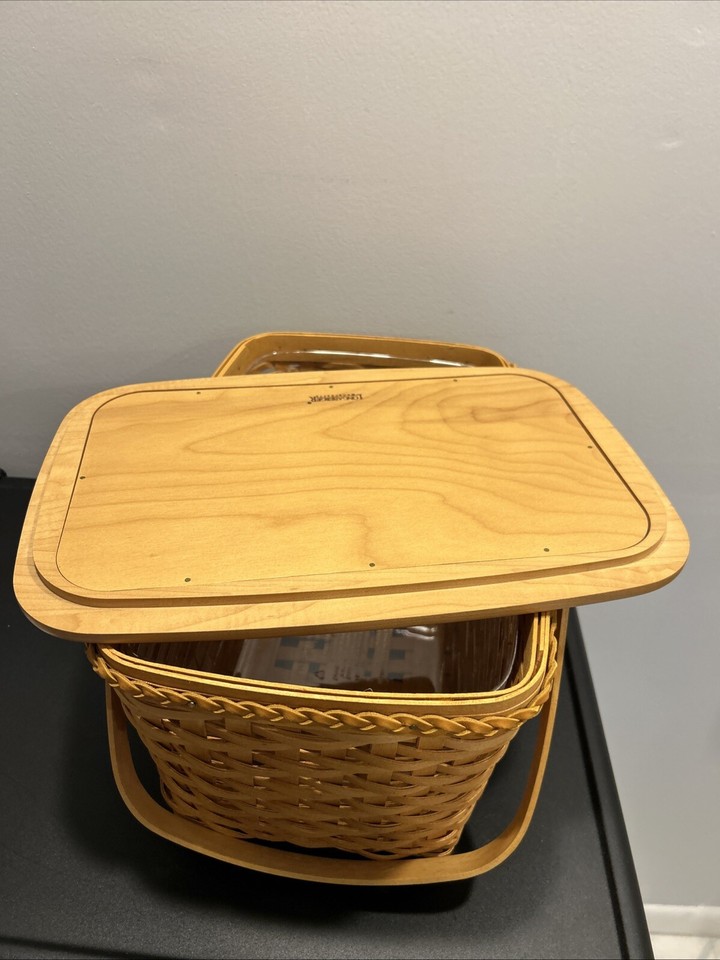 Longaberger Founders Market Basket Stair Weave Protector Lid