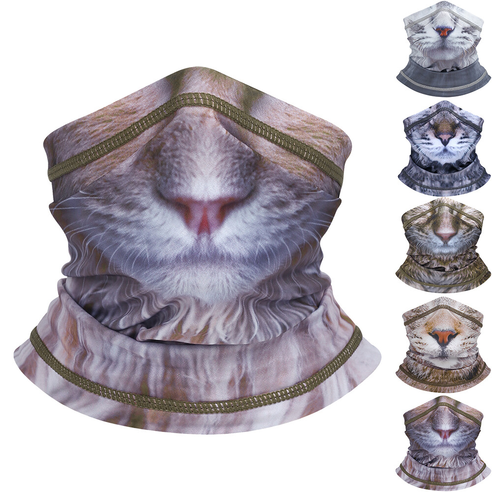 3D Animal Print Neck Gaiter Scarf Bandana UV Protection for Outdoor Sports  