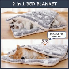 Pet Blanket Cat Dog Puppy Plush Bed Mattress Winter Calming Sleeping Mat Warm