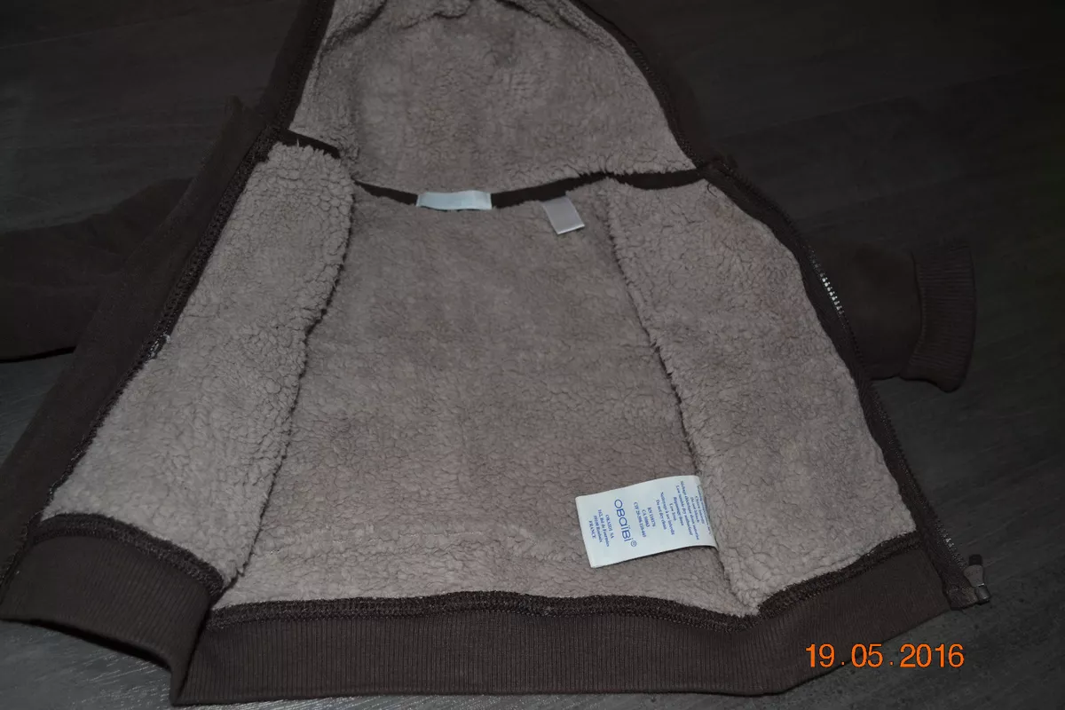 Manteau avec capuche et fourrure marron b b gar on 6 mois Okaidi