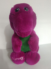 Vintage 1992 The Lyons Group Barney Plush Stuffed Animal 13 Inch Mouth Is Closed