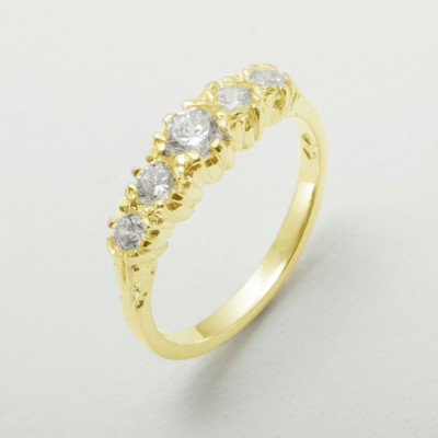 18k Yellow Gold Cubic Zirconia Womens Band Ring - Sizes 4 to 12 | eBay