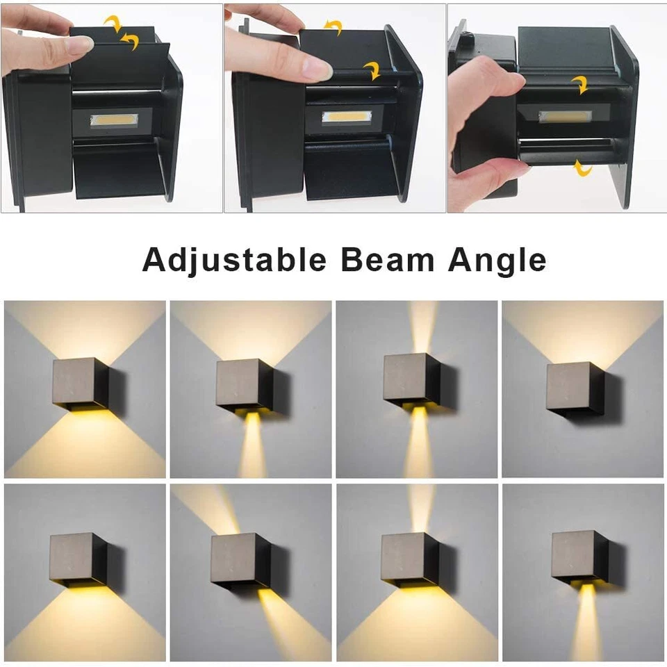 Cube Würfel LED Wandleuchte Up Down außen/innen Strahler Licht Lampe wasserdicht - Bild 4 von 4