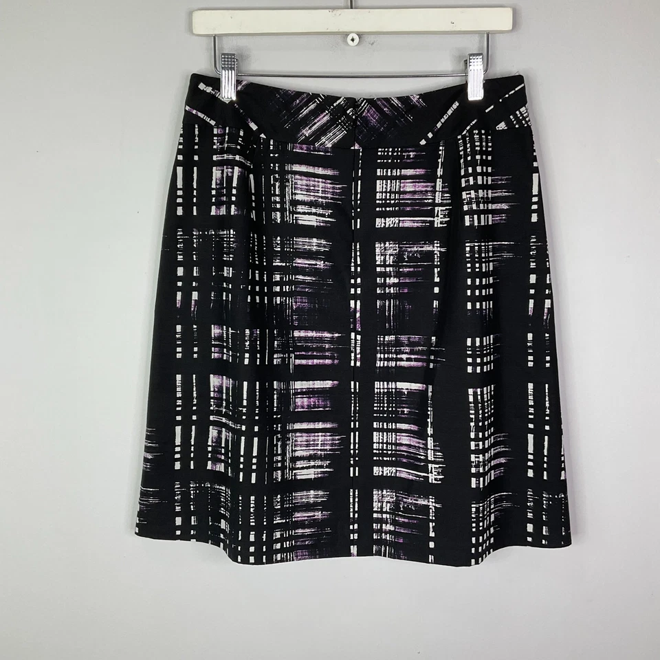 Banana Republic Skirt Womens Size 8 Black Pleated Print Lined Cotton Silk Blend - Изображение 4 из 4