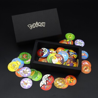Pokemon Tazos Box Plastic Round Stroke Game Collectible Kids Toy Free Shipping